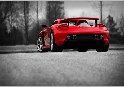 75% OFF on Stylish Red Car Poster (18 x 12 Inches) by Shopkeeda Paper Print