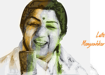 37% OFF on Lata Mangeshkar Paper Print