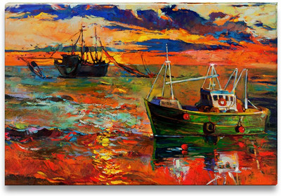 43% OFF on Fishing Ships and Sea Canvas Art