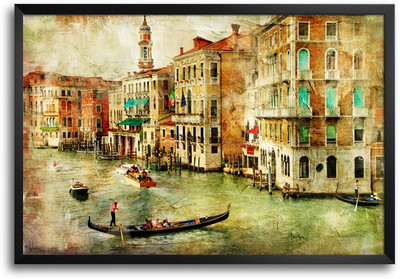 46% OFF on Vintage Buildings Painting Laminated Framed Paper Print 46% OFF on Vintage Buildings Painting Laminated Framed Paper Print