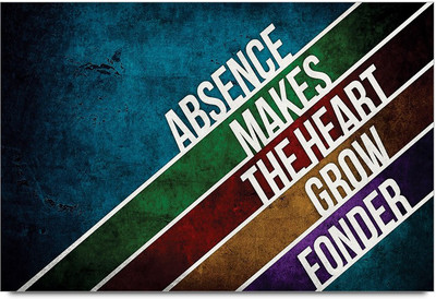 75% OFF on Amy Colorful Abstract Absence Makeds The Heart Grow Fonder Quote 3D Poster