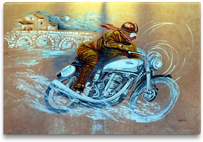 43% OFF on Solo on Moto Canvas Art