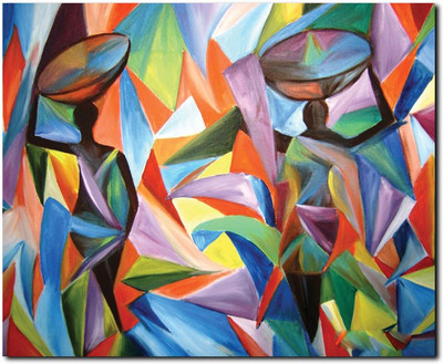 69% OFF on Stybuzz Modern Painting Multicolor Frameless Canvas Art