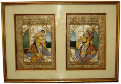 31% OFF on ICB Miniature mugal pair painting on sheet Paper Print