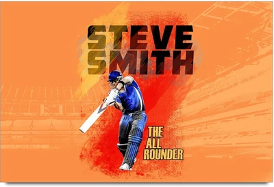 53% OFF on Steve Smith The All Rounder Laminated Poster Paper Print