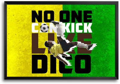 46% OFF on Shopmantra Edson Pele Brazil Football Laminated Frame Poster Paper Print