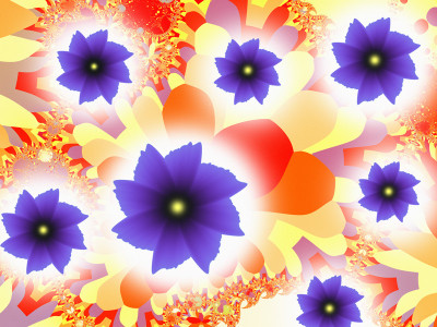 50% OFF on Fractal flowers Canvas Art