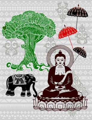 79% OFF on Mesleep Buddha Painting Without Frame. Canvas Art