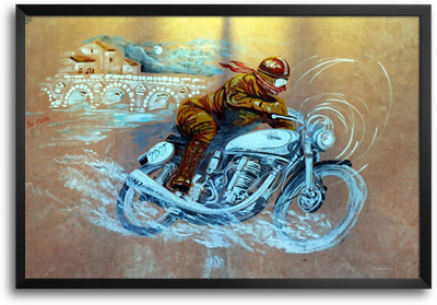 46% OFF on Vintage Bike Rider Painting Laminated Framed Paper Print 46% OFF on Vintage Bike Rider Painting Laminated Framed Paper Print
