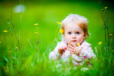 37% OFF on Baby Girl On Grass Poster Paper Print