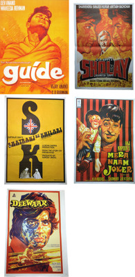 12% OFF on Vintage Bollywood Original Reprinted Large Posters (Set of 5) Paper Print