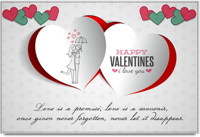 57% OFF on ShopMantra Couple in Umbrella Hearts Design Poster Paper Print