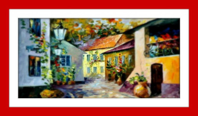 33% OFF on Village At Noon Painting Fine Art Print