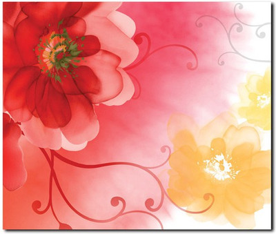 69% OFF on Stybuzz Red And Yellow Flower Painting Frameless Canvas Art