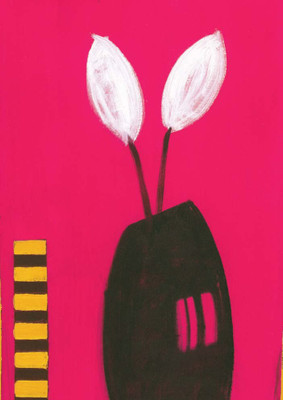 47% OFF on White Flower Vase Paper Print