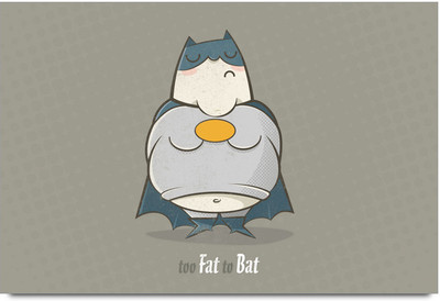 53% OFF on Batman Fat Cartoon Poster Paper Print