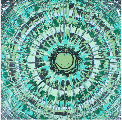 11% OFF on Green Theme Small Stretched Abstract Canvas Art