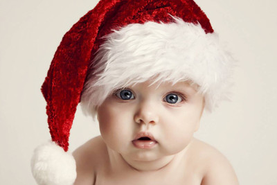 53% OFF on Cute Santa Baby Poster Paper Print