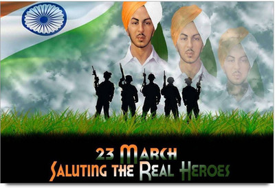 50% OFF on Saluting bhagat singh Paper Print