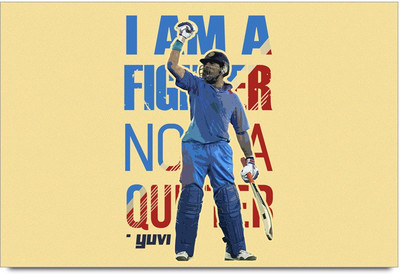Yuvraj Singh I Am A Fighter Laminated Poster Paper Print