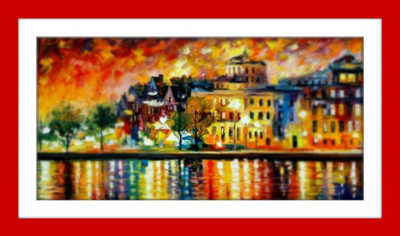 33% OFF on City At Waterside Painting Fine Art Print