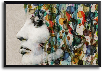 46% OFF on Oil Canvas Girl Painting Laminated Framed Paper Print