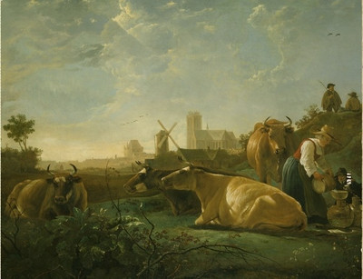 77% OFF on Canvas painting without frame -A Cow Canvas Art