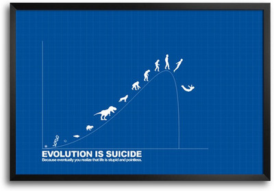 46% OFF on Evolution Is Suicide Laminated Framed Paper Print