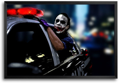 46% OFF on ShopMantra Joker in Cab Art Laminated Frame Poster Paper Print