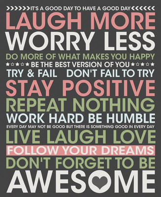 8% OFF on Be Awesome Laugh More Paper Print