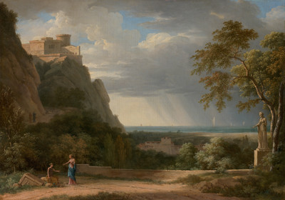 7% OFF on Classical Landscape With Figures And Sculpture By Pierre Henri De Valenciennes French Fine Art Print