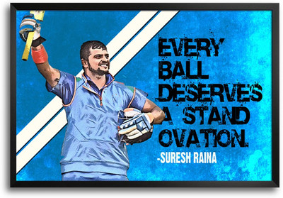 46% OFF on Shopmantra Suresh Raina Standing Ovation Quote Paper Print