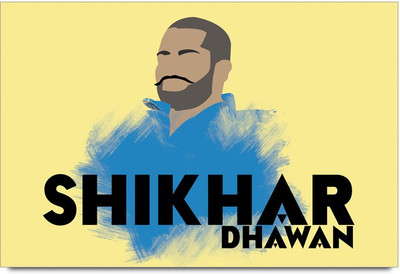 53% OFF on Shikhar Dhawan Art Laminated Poster Paper Print