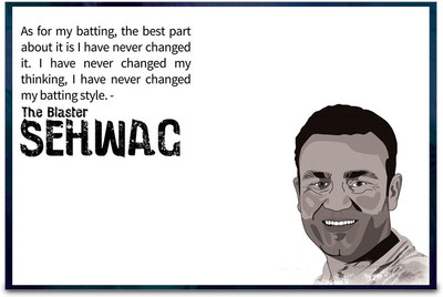 64% OFF on ShopMantra Virender Sehwag Quote Paper Print