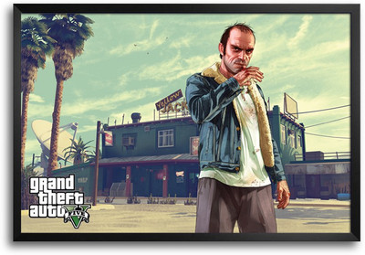46% OFF on Grand Theft Auto Five Trevor Artwork Laminated Framed Paper Print