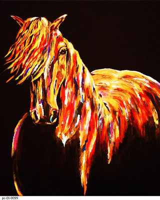 70% OFF on Without Frame -Black Horse 51-1 Canvas Art