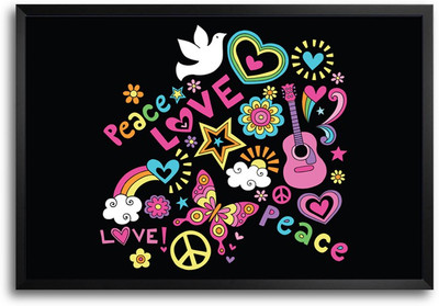 46% OFF on Peace Love Girl Artwork Laminated Framed Paper Print