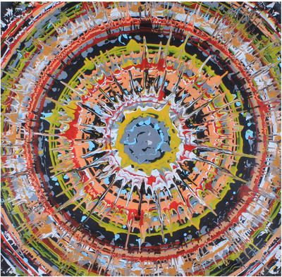 11% OFF on Red Theme Small Stretched Abstract Canvas Art