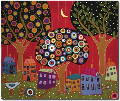 69% OFF on Stybuzz Circle Tree Abstract Black Frameless Canvas Art