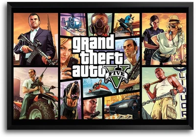 46% OFF on Grand Theft Auto Five Characters Vector Art Laminated Framed Paper Print