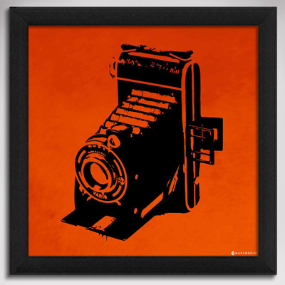 Vintage Camera - Orange Canvas Art Vintage Camera - Orange Canvas Art