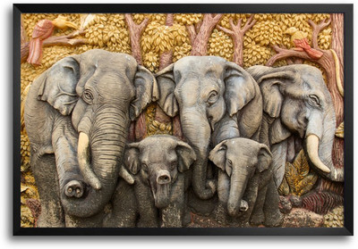 50% OFF on Elephants Painting Laminated Framed Paper Print 50% OFF on Elephants Painting Laminated Framed Paper Print