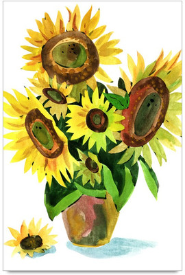 75% OFF on Amy Sunflower Flower Pot 3D Poster