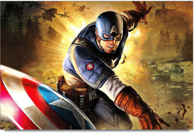 62% OFF on Captain America With Arms Paper Print