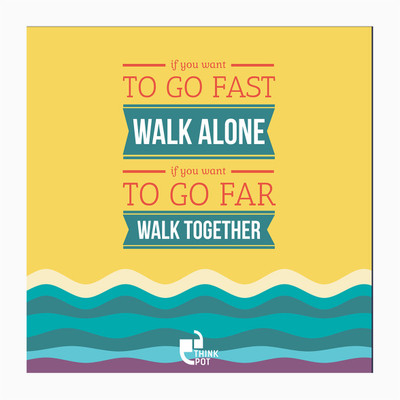 5% OFF on Thinkpot If You Want To Go Far - White Square Frame Paper Print