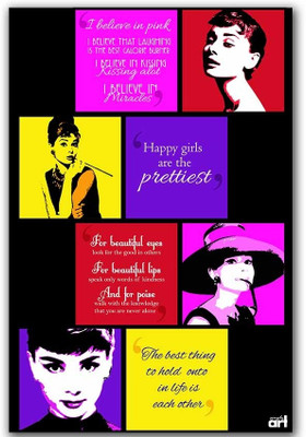 Audrey Hepburn Quotes Poster Paper Print