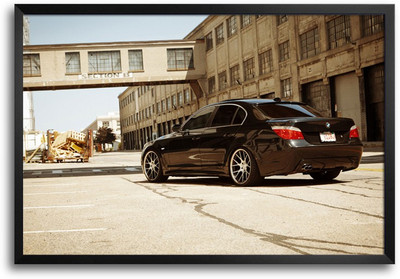 46% OFF on ShopMantra Stylish Black Car Laminated Frame Poster Paper Print