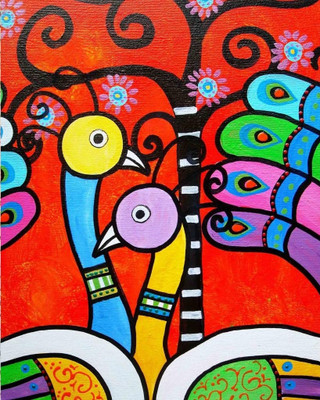 77% OFF on Canvas Painting without Frame - Peacock Canvas Art