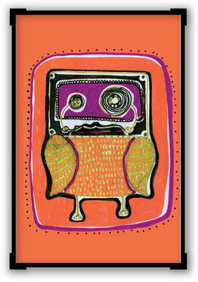 30% OFF on The Singing Owl Orange Graphic Illustration Matte Laminated Framed Poster Paper Print
