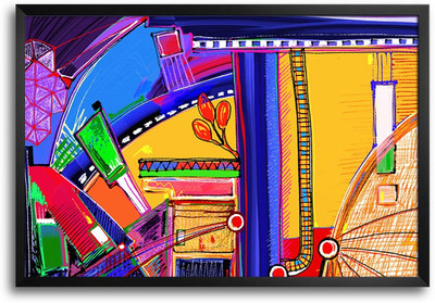 46% OFF on Abstract Illustration Artwork Laminated Framed Paper Print